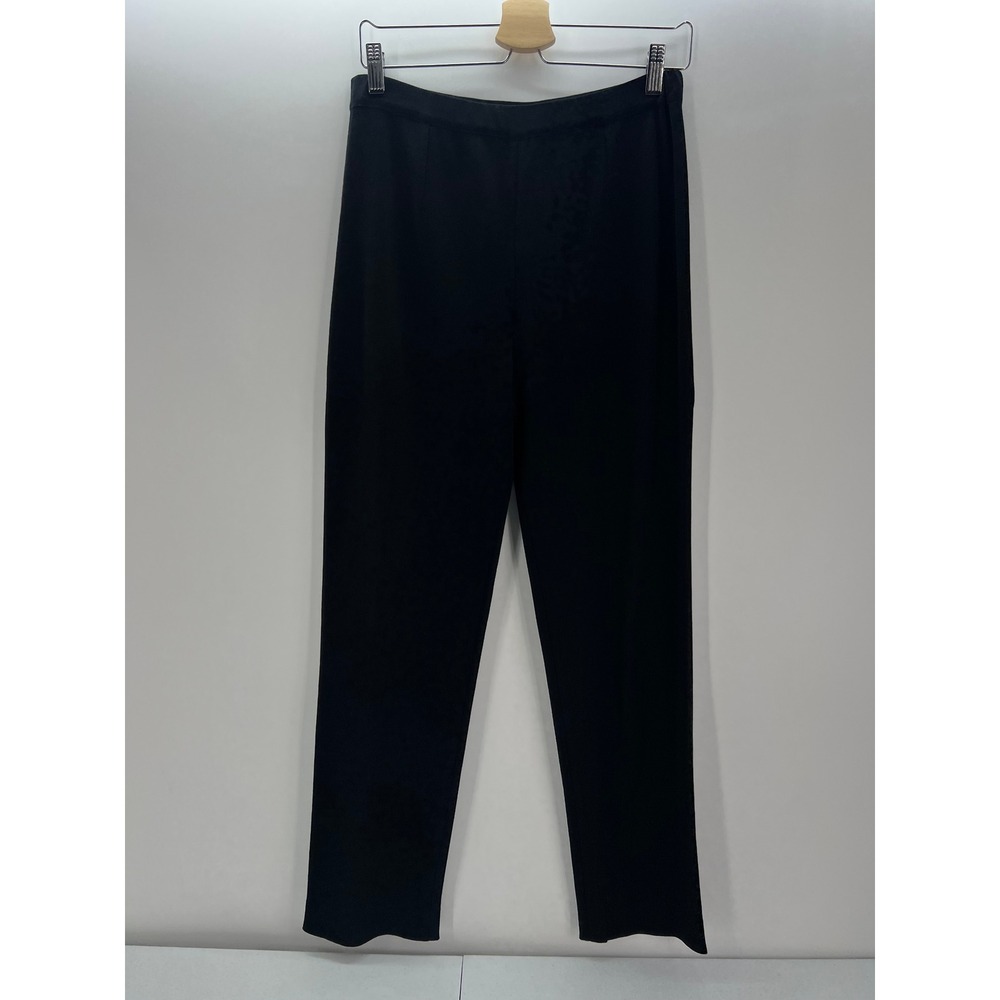 Ming Wang Black Straight Leg Pull On Career Pants Womens Small Classic Office